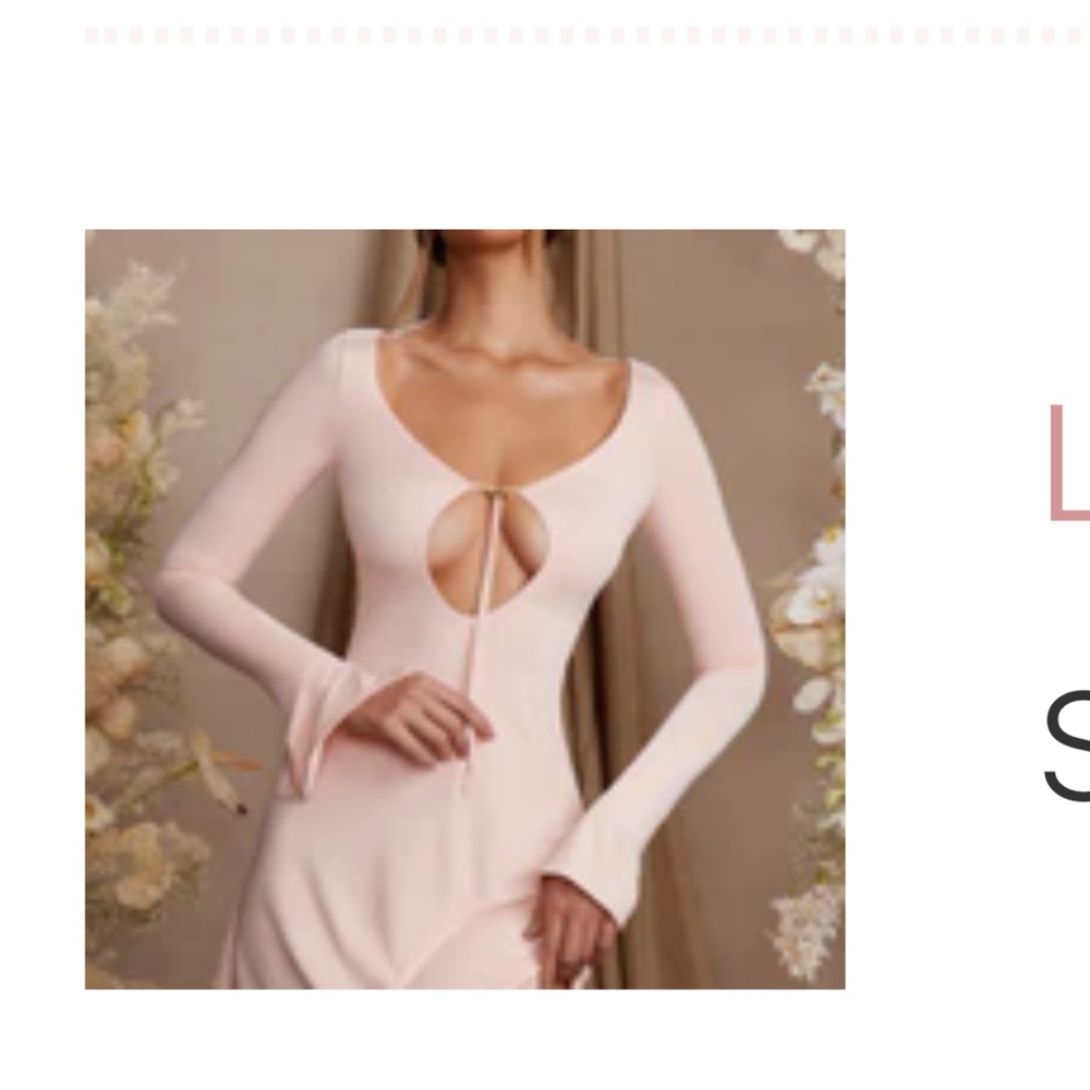 LONG SLEEVE CUT OUT A-LINE MINI DRESS IN BLUSH